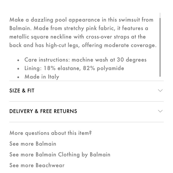 BALMAIN**Stunning Iridiscent Fuscia Pink Thong One-Piece Swimsuit**F36 US 4 $789 - Picture 5 of 6